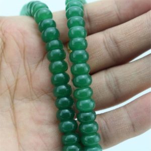 Shop Jade Rondelle Beads! 5x8mm Green Smooth jade rondelle  beads, Loose Colored Jade Rondelle Beads, A string of jade beads, Wholesale Beads–80pcs–15inches–ST146 | Natural genuine rondelle Jade beads for beading and jewelry making.  #jewelry #beads #beadedjewelry #diyjewelry #jewelrymaking #beadstore #beading #affiliate #ad