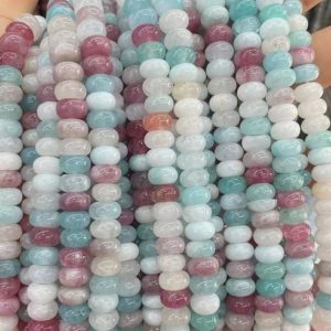 Shop Jade Rondelle Beads! 5x8mm Mixcolor Jade Rondelle Beads,one strand 15",Rondelle beads | Natural genuine rondelle Jade beads for beading and jewelry making.  #jewelry #beads #beadedjewelry #diyjewelry #jewelrymaking #beadstore #beading #affiliate #ad