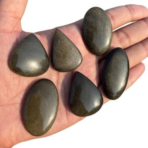 Shop Golden Obsidian Stones & Crystals! 6 pcs 100% natural Amazing Quality Golden sheen obsidian Gemstone Natural Golden sheen obsidian Cabochons Handmade Golden sheen | Natural genuine stones & crystals in various shapes & sizes. Buy raw cut, tumbled, or polished gemstones for making jewelry or crystal healing energy vibration raising reiki stones. #crystals #gemstones #crystalhealing #crystalsandgemstones #energyhealing #affiliate #ad
