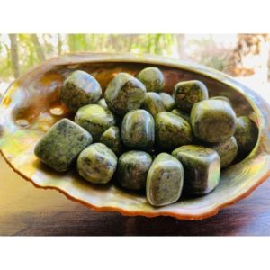 Shop Tumbled Jade Crystals & Pocket Stones! 6X Jungle Jade Tumbled Stones 25-30mm Reiki Healing Crystals Gift Set Good Luck Health Carry Pouch with Information  Card | Natural genuine stones & crystals in various shapes & sizes. Buy raw cut, tumbled, or polished gemstones for making jewelry or crystal healing energy vibration raising reiki stones. #crystals #gemstones #crystalhealing #crystalsandgemstones #energyhealing #affiliate #ad