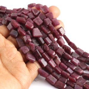 Shop Ruby Chip & Nugget Beads! 8 Inches Long Strand Nice Quality Natural Mozambique Ruby Faceted Nuggets, Ruby Step Cut Nuggets, Ruby Tumble Beads (8*10-9*11mm) | Natural genuine chip Ruby beads for beading and jewelry making.  #jewelry #beads #beadedjewelry #diyjewelry #jewelrymaking #beadstore #beading #affiliate #ad