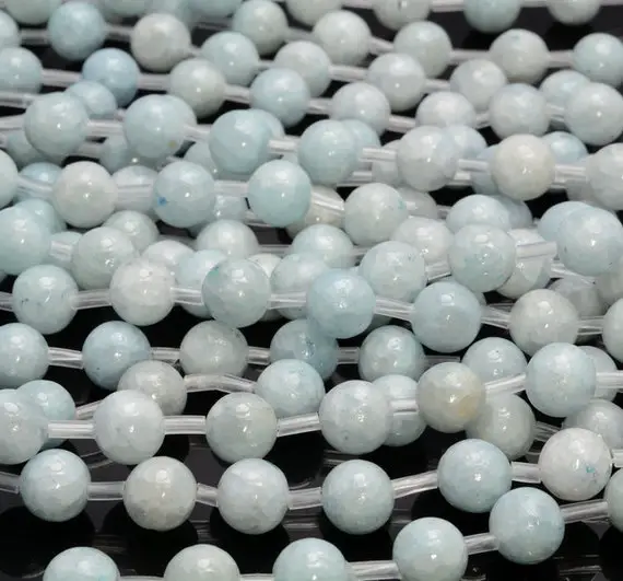 8mm Celestite Gemstone Smooth Blue Grade Aaa Round Loose Beads (a265)