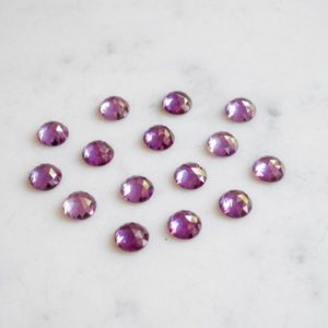 Shop Gemstone Cabochons! 8mm rose cut Alexandrite cabochon. color changing. lab grown. blue purple green faceted gemstone | Natural genuine stones & crystals in various shapes & sizes. Buy raw cut, tumbled, or polished gemstones for making jewelry or crystal healing energy vibration raising reiki stones. #crystals #gemstones #crystalhealing #crystalsandgemstones #energyhealing #affiliate #ad