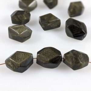 Shop Obsidian Faceted Beads! 9 pcs – obsidian beads, chunky nugget gray beads, smooth faceted, 20x18mm approx | Natural genuine faceted Obsidian beads for beading and jewelry making.  #jewelry #beads #beadedjewelry #diyjewelry #jewelrymaking #beadstore #beading #affiliate #ad
