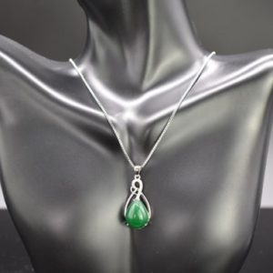 Shop Jade Pendants! 925 Sterling Silver Natural Nephrite Jade Pendant with CZ stones 18 Inch Box Chain Necklace | Natural genuine Jade pendants. Buy crystal jewelry, handmade handcrafted artisan jewelry for women.  Unique handmade gift ideas. #jewelry #beadedpendants #beadedjewelry #gift #shopping #handmadejewelry #fashion #style #product #pendants #affiliate #ad