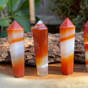 Shop Carnelian Points & Wands! A+ Grade Red Agate Sardonyx Tower | Natural Stone Point | Obelisk | Crystal Wand | Healing Stone | Good Luck | Reiki Healing | Natural genuine stones & crystals in various shapes & sizes. Buy raw cut, tumbled, or polished gemstones for making jewelry or crystal healing energy vibration raising reiki stones. #crystals #gemstones #crystalhealing #crystalsandgemstones #energyhealing #affiliate #ad