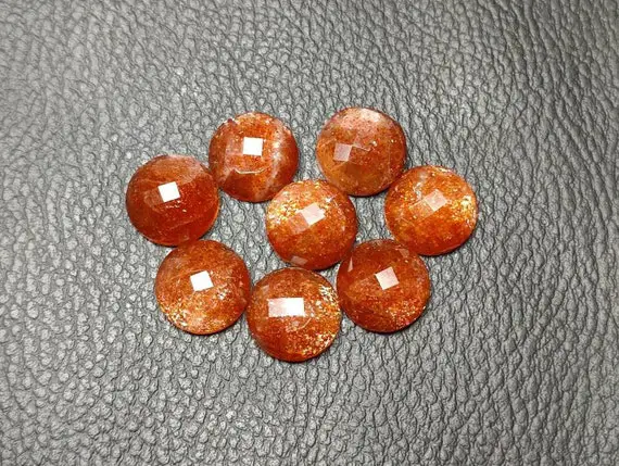 Aaa 10 Cabs Sunstone Faceted Cabochon, Sunstone Faceted Cabochon, Gemstone Cabochon Superb Gems For Jewellery