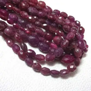 Shop Ruby Chip & Nugget Beads! AAA Grade Natural RUBY Faceted oval Nuggets, Tumbled Nugget Briolettes, 6-9 mm, 8" Strand each strand, ruby Tumble Beads | Natural genuine chip Ruby beads for beading and jewelry making.  #jewelry #beads #beadedjewelry #diyjewelry #jewelrymaking #beadstore #beading #affiliate #ad