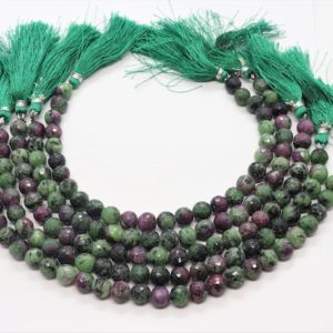Shop Ruby Round Beads! AAA Natural 8 Inch Ruby Zoisite Faceted Round Balls, 8 MM Ruby Round Beads, Faceted Beads, Faceted Ruby beads, 100% Natural Round Beads | Natural genuine round Ruby beads for beading and jewelry making.  #jewelry #beads #beadedjewelry #diyjewelry #jewelrymaking #beadstore #beading #affiliate #ad