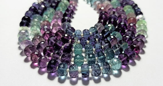 Aaa+ Natural Multi Fluorite Faceted Beads Shape,multi Fluorite Faceted Beads Shape,7.50 Inch Strand, 7 Mm Aprox  Size,fluorite Beads.jwelry