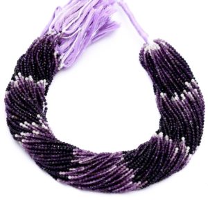 Shop Sugilite Beads! AAA+ Purple Sugilite Loose 2mm-4mm Faceted Round Beads ~ Natural Multi Sugilite Semiprecious Gemstone Loose Micro Roundel Beads ~ 13" Strand | Natural genuine faceted Sugilite beads for beading and jewelry making.  #jewelry #beads #beadedjewelry #diyjewelry #jewelrymaking #beadstore #beading #affiliate #ad