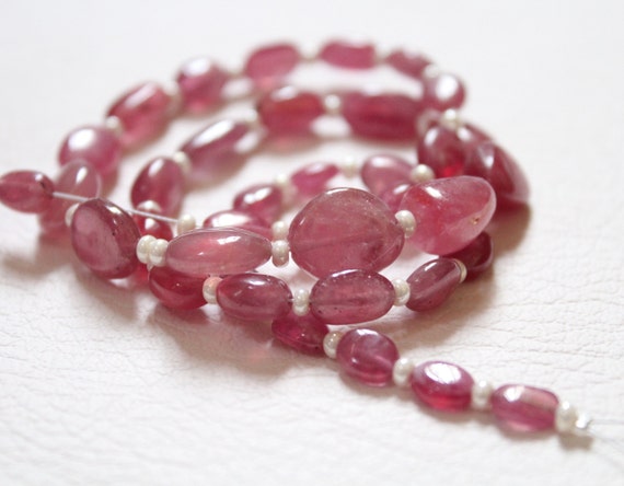 Aaa+ Quality Amazing Ruby Smooth Nuggets Beads Necklace Pink Color Strand Beads Gorgeous Nuggets Beads Ruby Gemstone Beads.4.5-11 Mm 190 Ct.