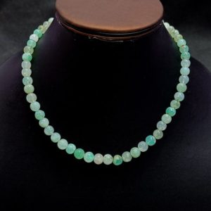 Shop Chrysoprase Necklaces! AAA Chrysoprase Round Beads Necklace, Natural Chrysoprase Beaded Necklace, Gemstone Necklace for Women, Chrysoprase Necklace, Handmade Gift | Natural genuine Chrysoprase necklaces. Buy crystal jewelry, handmade handcrafted artisan jewelry for women.  Unique handmade gift ideas. #jewelry #beadednecklaces #beadedjewelry #gift #shopping #handmadejewelry #fashion #style #product #necklaces #affiliate #ad