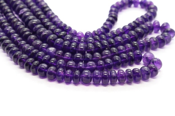 African Amethyst Beads Amethyst Rondelle Beads Amethyst Smooth Rondelle Beads Amethyst Plain Beads Natural Amethyst Beads Strand
