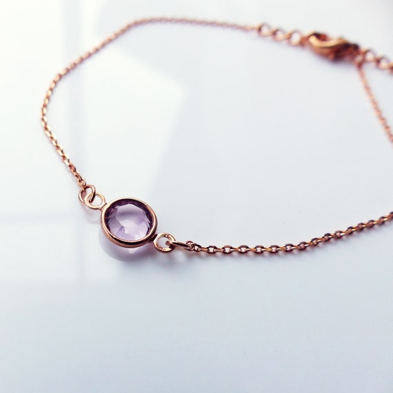 Alexandrite Bracelet, Purple Birthstone Alexandrite Crystal Bracelet • June Birthday Gift For Her • Silver, Gold, Rose Gold