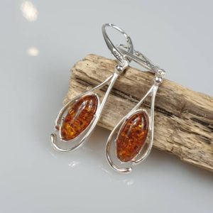 Shop Amber Earrings! Amber earrings, sterling silver 925 earrings, bernstein ohrringe Certificated Amber. Brown Amber  hanging Earrings. Elegant jewelry gift | Natural genuine Amber earrings. Buy crystal jewelry, handmade handcrafted artisan jewelry for women.  Unique handmade gift ideas. #jewelry #beadedearrings #beadedjewelry #gift #shopping #handmadejewelry #fashion #style #product #earrings #affiliate #ad