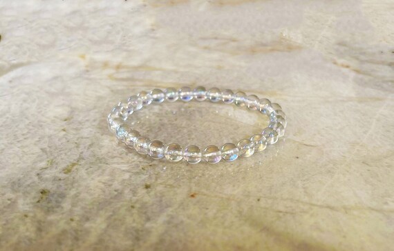 Angel Aura Quartz Bracelet - 6mm Rainbow Stretch