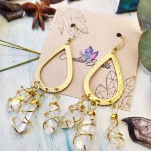 Shop Angel Aura Quartz Earrings! Angel Aura Quartz earrings, Brass  Dangle Crystal point Earrings, Aura earrings,  Boho Gypsy earrings | Natural genuine Angel Aura Quartz earrings. Buy crystal jewelry, handmade handcrafted artisan jewelry for women.  Unique handmade gift ideas. #jewelry #beadedearrings #beadedjewelry #gift #shopping #handmadejewelry #fashion #style #product #earrings #affiliate #ad