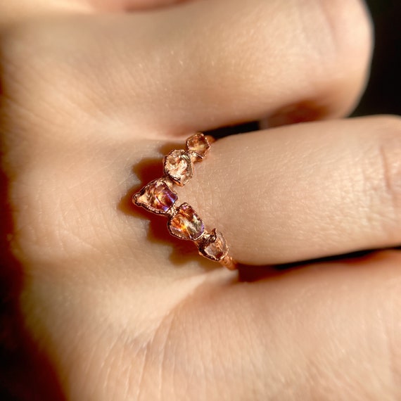 Angel Aura Quartz Handmade Ring | Alternative Engagement Ring Wedding Band For Women | Gemstone Personalised Gift Jewelry | Minimalist
