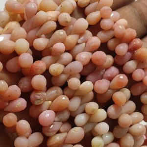 Shop Opal Bead Shapes! Beautiful Natural Peruvian Pink Opal Faceted Teardrops Beads Strand | Peruvian Opal Teardrops Beads Strand | Pink Opal Drops Beads Strand | Natural genuine other-shape Opal beads for beading and jewelry making.  #jewelry #beads #beadedjewelry #diyjewelry #jewelrymaking #beadstore #beading #affiliate #ad