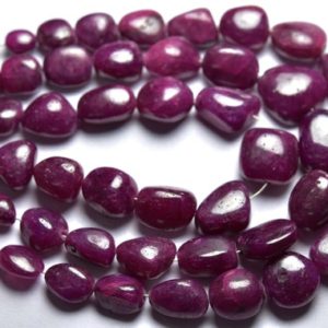 Shop Ruby Chip & Nugget Beads! Big Ruby Nuggets Bead Strand -7 inches – Natural Beautiful Smooth Ruby Nuggets – Size is 8-12mm #1894 | Natural genuine chip Ruby beads for beading and jewelry making.  #jewelry #beads #beadedjewelry #diyjewelry #jewelrymaking #beadstore #beading #affiliate #ad