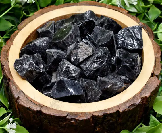 Black Obsidian Rough Natural Stones 1 Inch Black Obsidian Raw Stones Pack Size Of 1,2,5, 100 Grams And 200 Grams