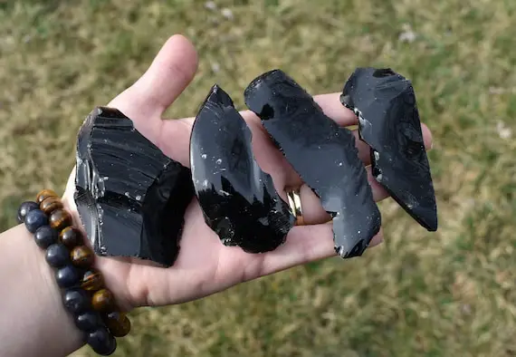 Black Obsidian, Rough Black Obsidian, Raw Black Obsidian, Natural Black Obsidian, Black Obsidian Crystal, Obsidian Chunk, Root Chakra