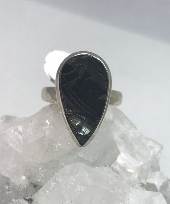 Black Shungite Ring, Size 6