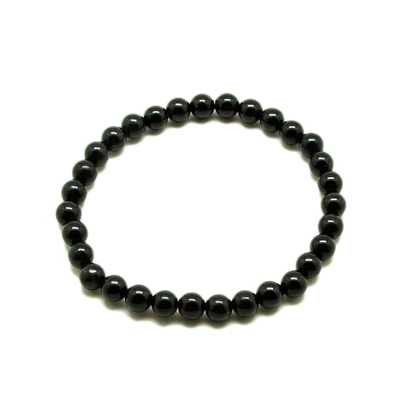 Black Tourmaline Bead Bracelet (6mm)|black Tourmaline Jewelry|protection|grounding|healing Crystals|black Tourmaline Bracelet|meditation