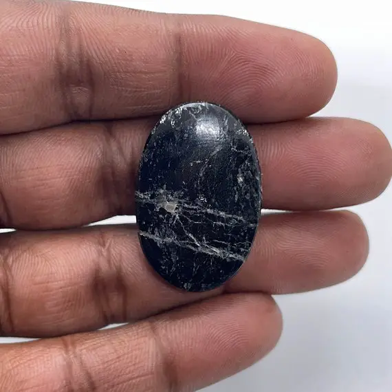 Black Tourmaline Cabochon, Natural Black Tourmaline Gemstone For Making Jewelry, Pendant Stone, Loose Stone, Black Tourmaline Crystal