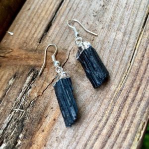 Black Tourmaline Crystal Earrings,  SP | Natural genuine Array jewelry. Buy crystal jewelry, handmade handcrafted artisan jewelry for women.  Unique handmade gift ideas. #jewelry #beadedjewelry #beadedjewelry #gift #shopping #handmadejewelry #fashion #style #product #jewelry #affiliate #ad