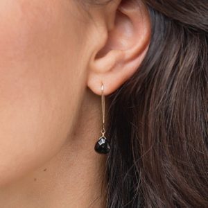 Black Tourmaline Earrings, Empath Protection, 14k Gold Earrings, White, Rose Gold, Schorl, Handmade Jewelry, Summer Jewelry | Natural genuine Black Tourmaline earrings. Buy crystal jewelry, handmade handcrafted artisan jewelry for women.  Unique handmade gift ideas. #jewelry #beadedearrings #beadedjewelry #gift #shopping #handmadejewelry #fashion #style #product #earrings #affiliate #ad