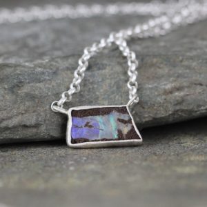 Shop Opal Pendants! Boulder Opal Pendant – Uncut Opal Necklace – Sterling Silver – October Birthstone – Rustic Jewellery | Natural genuine Opal pendants. Buy crystal jewelry, handmade handcrafted artisan jewelry for women.  Unique handmade gift ideas. #jewelry #beadedpendants #beadedjewelry #gift #shopping #handmadejewelry #fashion #style #product #pendants #affiliate #ad