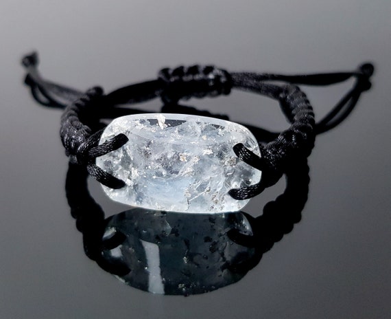 Celestite And Silver Orgonite Bracelet - Holistic Healing Spiritually Infused Gemstone Jewelry