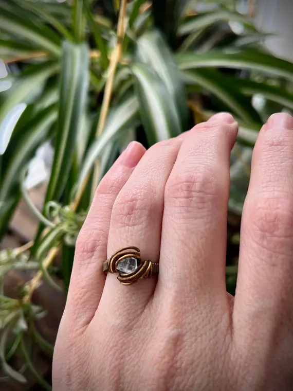 Celestite Ring // Size 4.75 // Handmade Wire Wrapped Celestine Gemstone Ring For Men And Women