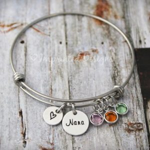Shop Charm Bracelet Blanks! Charm Bracelet – Grandmother Bracelet – Personalized – Wire Bangle – Adjustable – Birthstones -Hand Stamped- Mother's Day – Gift for Grandma | Shop jewelry making and beading supplies, tools & findings for DIY jewelry making and crafts. #jewelrymaking #diyjewelry #jewelrycrafts #jewelrysupplies #beading #affiliate #ad