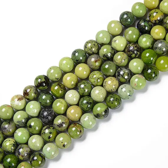 Natural Chinese Chrysoprase Gemstone Round Beads | Grade A | Sold By 15 Inch Strand | Size 6mm 8mm 10mm