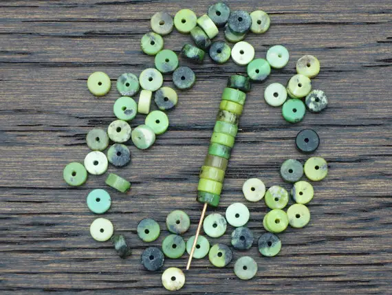 Chrysoprase 6 Mm Heishi Beads - Set Of 10 | Chrysoprase Round Beads | Natural Stone Beads