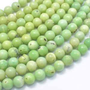 Shop Chrysoprase Beads! Chrysoprase Beads, 7.8mm Round Beads, 15.5 Inch, Full strand, Approx 50-52 beads, Hole 1mm(190054009) | Natural genuine beads Chrysoprase beads for beading and jewelry making.  #jewelry #beads #beadedjewelry #diyjewelry #jewelrymaking #beadstore #beading #affiliate #ad