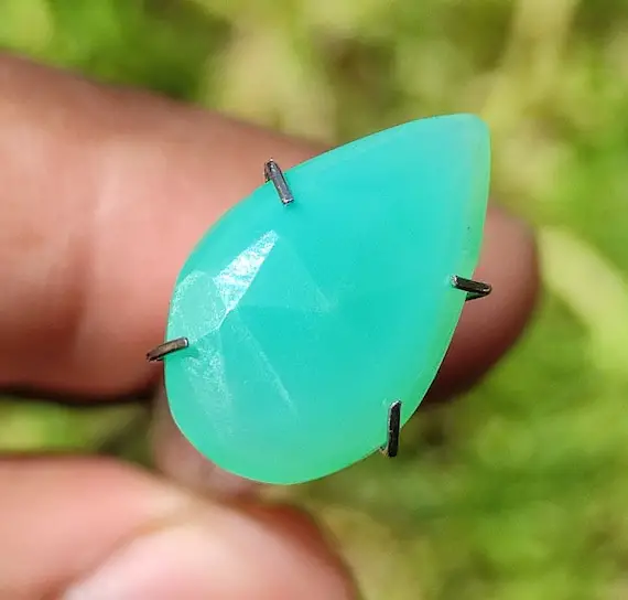 Chrysoprase Rose Cut - Green Chrysoprase Crystal - Metaphysical Crystal - Jewelry Making - Natural Chrysoprase Rose Cut Cabochon