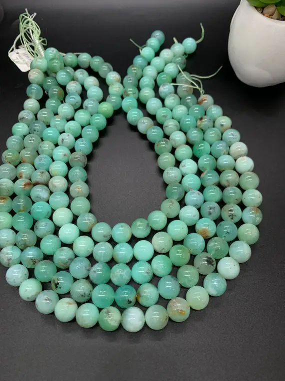 Chrysoprase Round Beads • 11 Mm Size • Code #09 •  Aaa Quality • Length 40 Cm • Natural Chrysoprase Beads • Origin Australia