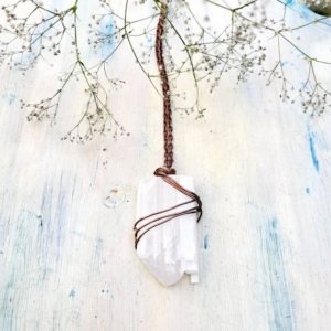 Shop Selenite Pendants! Clear Selenite crystal pendant, Selenite necklace in Copper, High quality Selenite | Natural genuine Selenite pendants. Buy crystal jewelry, handmade handcrafted artisan jewelry for women.  Unique handmade gift ideas. #jewelry #beadedpendants #beadedjewelry #gift #shopping #handmadejewelry #fashion #style #product #pendants #affiliate #ad