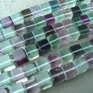 Shop Fluorite Bead Shapes! Cube Multicolor Fluorite Beads Square Fluorite Bead 6mm Cubic Stone Bead 15 inches Strand 1519 | Natural genuine other-shape Fluorite beads for beading and jewelry making.  #jewelry #beads #beadedjewelry #diyjewelry #jewelrymaking #beadstore #beading #affiliate #ad