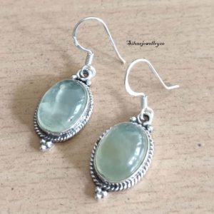 Dainty Prehnite Earring,925 Silver Earring, Stud Earring, Post Stud Earring, Midi Earring, Boho Earrings Unique, Gift Gemstone, Gift For Her | Natural genuine Gemstone earrings. Buy crystal jewelry, handmade handcrafted artisan jewelry for women.  Unique handmade gift ideas. #jewelry #beadedearrings #beadedjewelry #gift #shopping #handmadejewelry #fashion #style #product #earrings #affiliate #ad