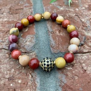 Shop Mookaite Jasper Bracelets! Earth-Toned Mookaite Jasper Bracelet, Crystal Gemstone Jewelry, Reiki Jewelry, Nurturing Stone, Peace and Wholeness | Natural genuine Mookaite Jasper bracelets. Buy crystal jewelry, handmade handcrafted artisan jewelry for women.  Unique handmade gift ideas. #jewelry #beadedbracelets #beadedjewelry #gift #shopping #handmadejewelry #fashion #style #product #bracelets #affiliate #ad