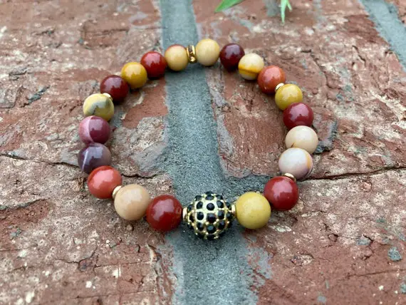Earth-toned Mookaite Jasper Bracelet, Crystal Gemstone Jewelry, Reiki Jewelry, Nurturing Stone, Peace And Wholeness