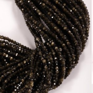 Shop Obsidian Faceted Beads! Faceted Stone Golden Obsidian Beads, Stone Golden Obsidian Strand Natural Golden Obsidian Stone Beads – Gemstone Golden Obsidian Beaded , | Natural genuine faceted Obsidian beads for beading and jewelry making.  #jewelry #beads #beadedjewelry #diyjewelry #jewelrymaking #beadstore #beading #affiliate #ad