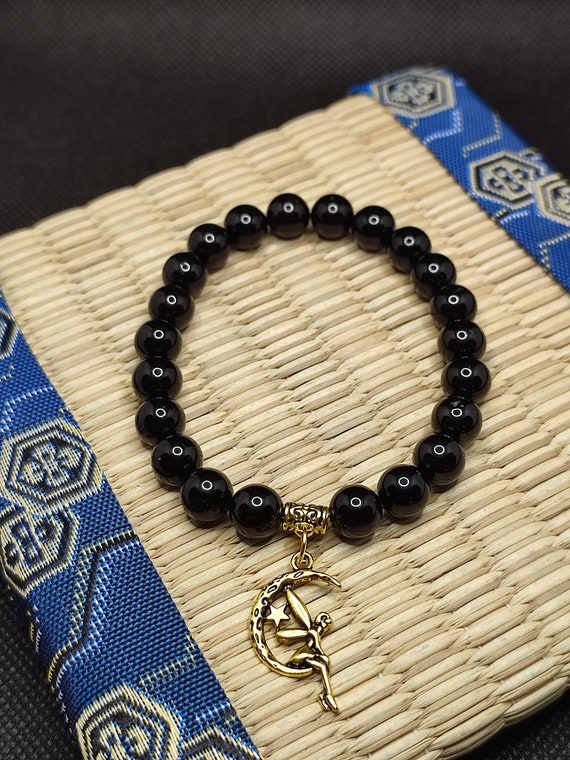 Bracelet Tourmaline Noire Fée, Concentration, Sommeil, Digestif