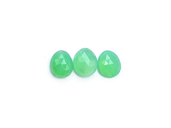 Gemmy Chrysoprase Cabochons Rose Cut - 9.5 To 10.5 Mm - Choose A Single Cabochon Or A Set Of 3