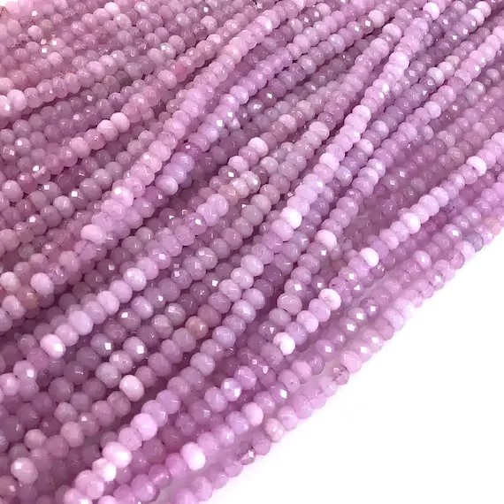 Lavender Purple Jade Faceted Rondelle Beads 14" 4x3mm Natural Jade Sparkle Gemstone Beads For Necklace,bracelet